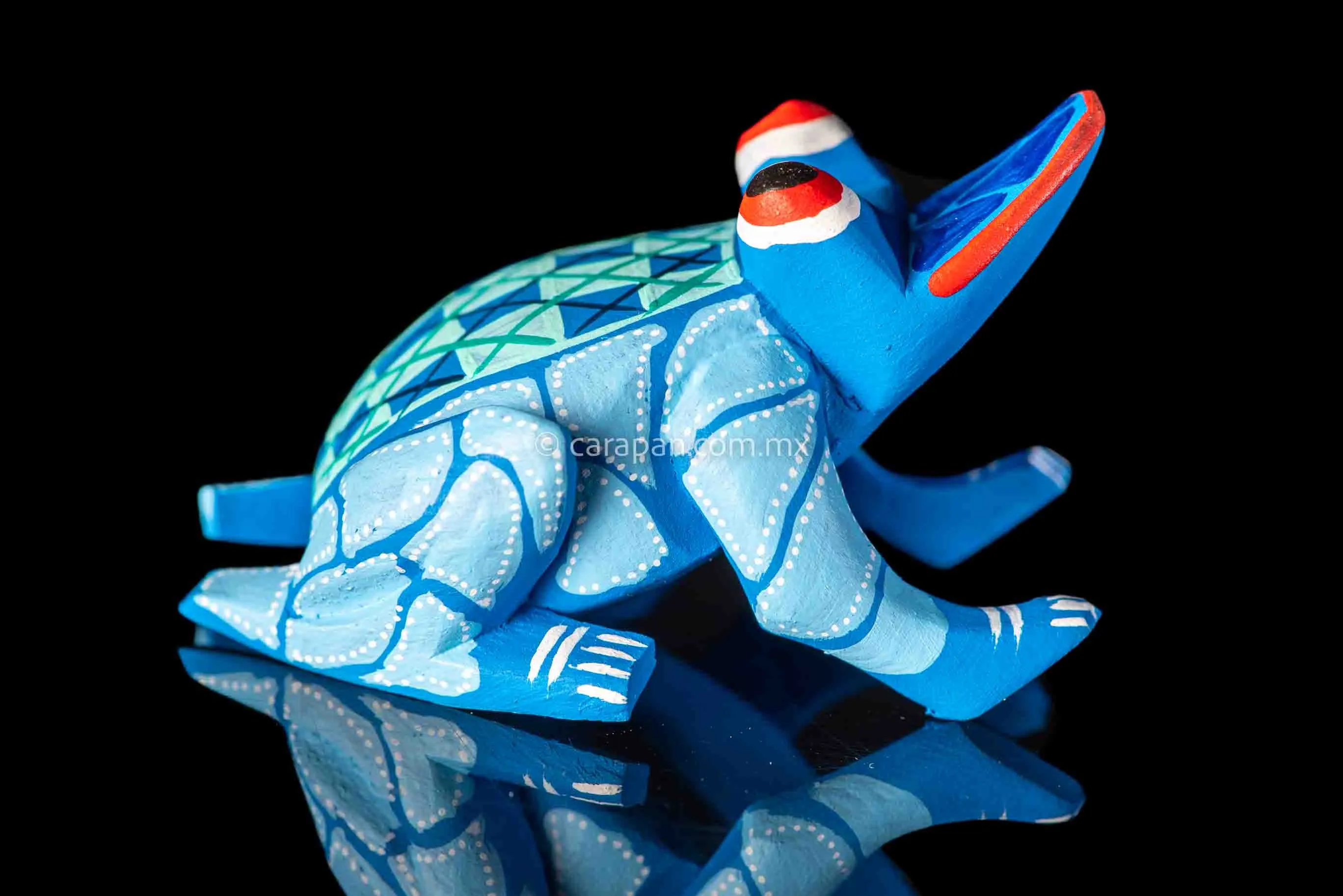 Oaxacan Alebrije Blue Frog Wood Carving