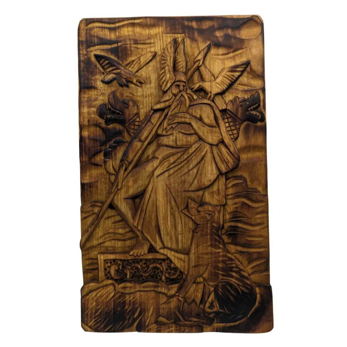 Odin carving wood wall panel 2.0
