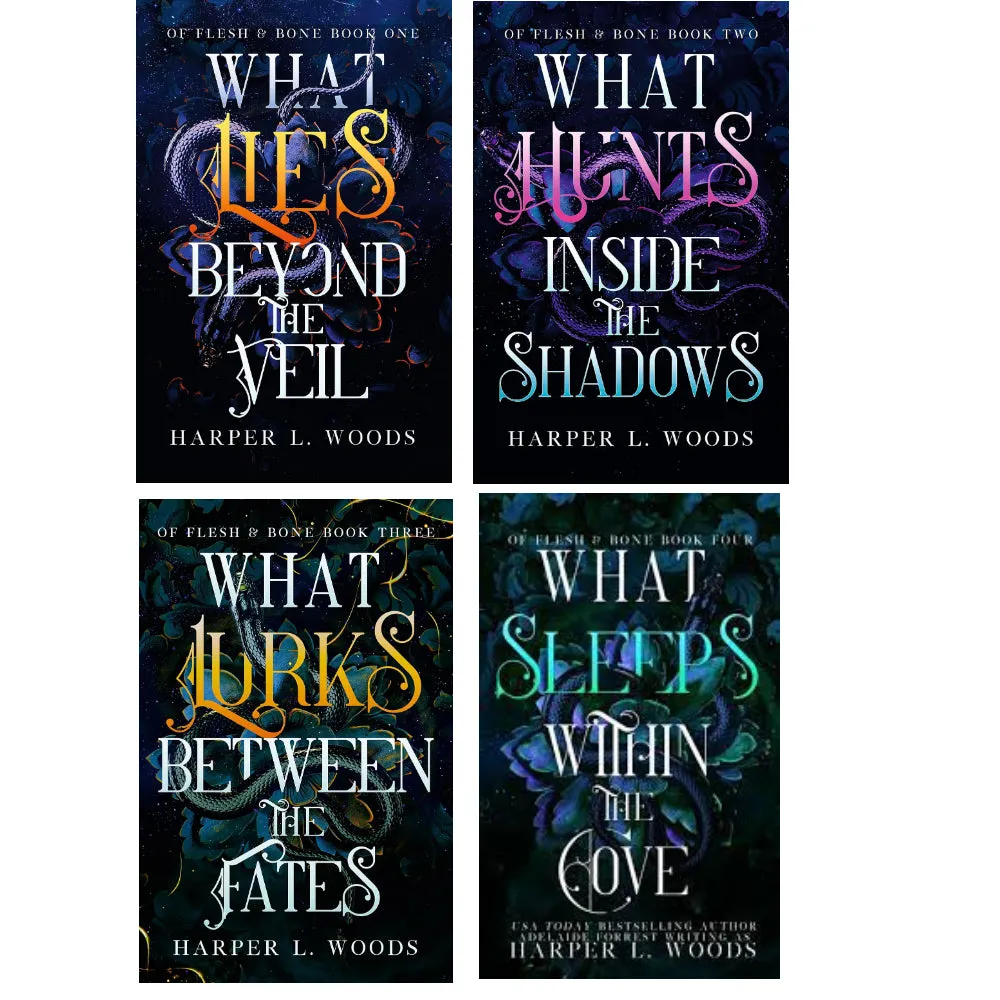 Of Flesh & Bone Series 4 Books Collection Set by  Harper L. Woods(What Sleeps Within the Cove)