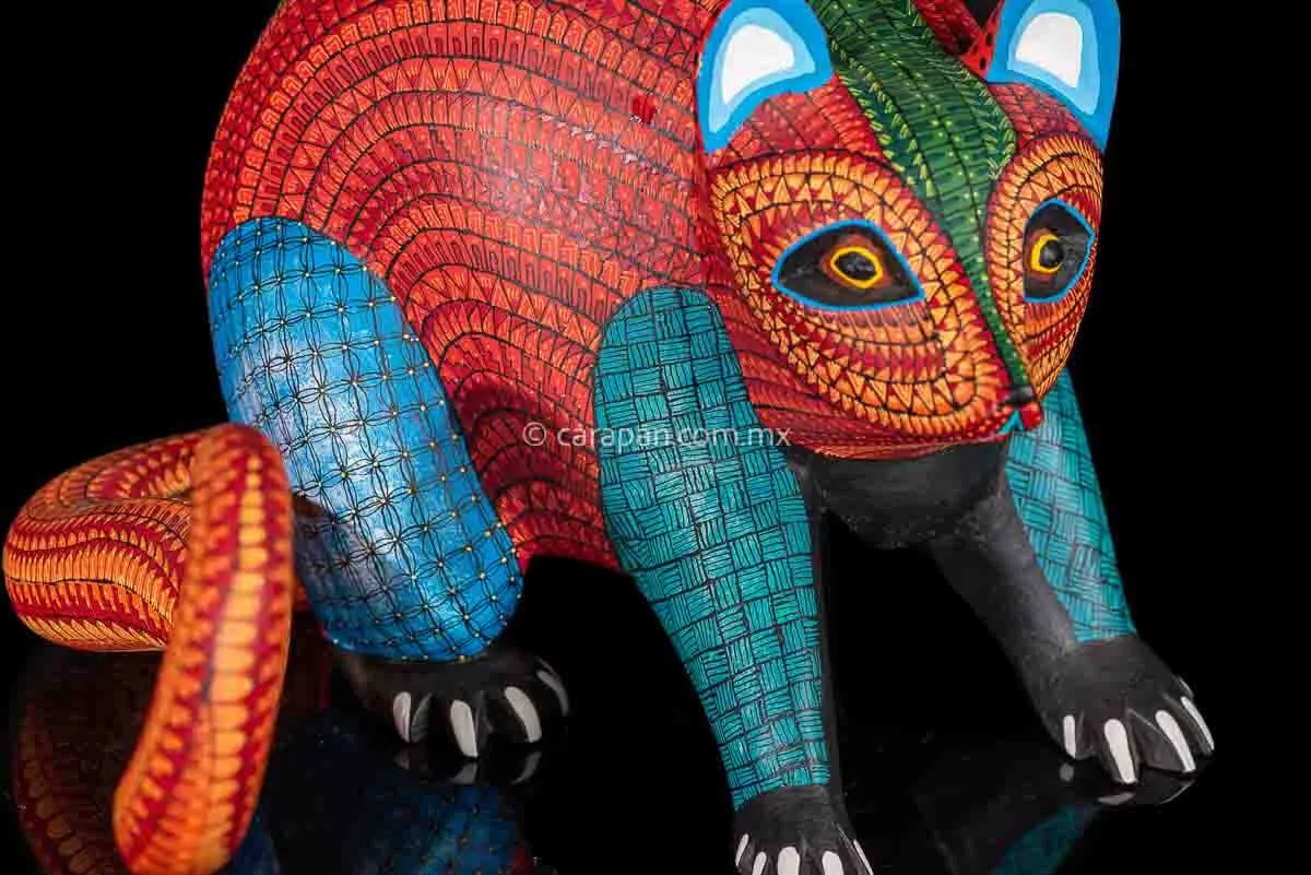 Opossum Fine Mexican Wood Carving Alebrije