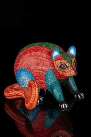 Opossum Fine Mexican Wood Carving Alebrije
