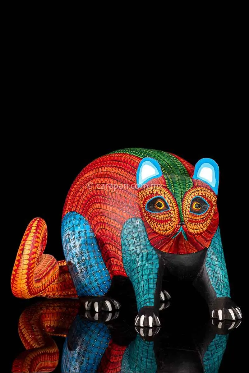 Opossum Fine Mexican Wood Carving Alebrije