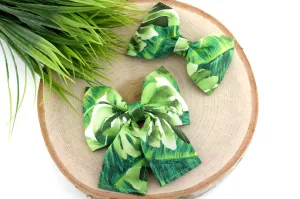 Palm Leaf Dog Collar Bow