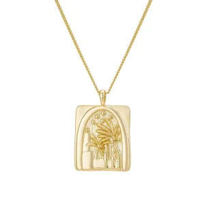 Palm Tree Oasis Pendant Necklace