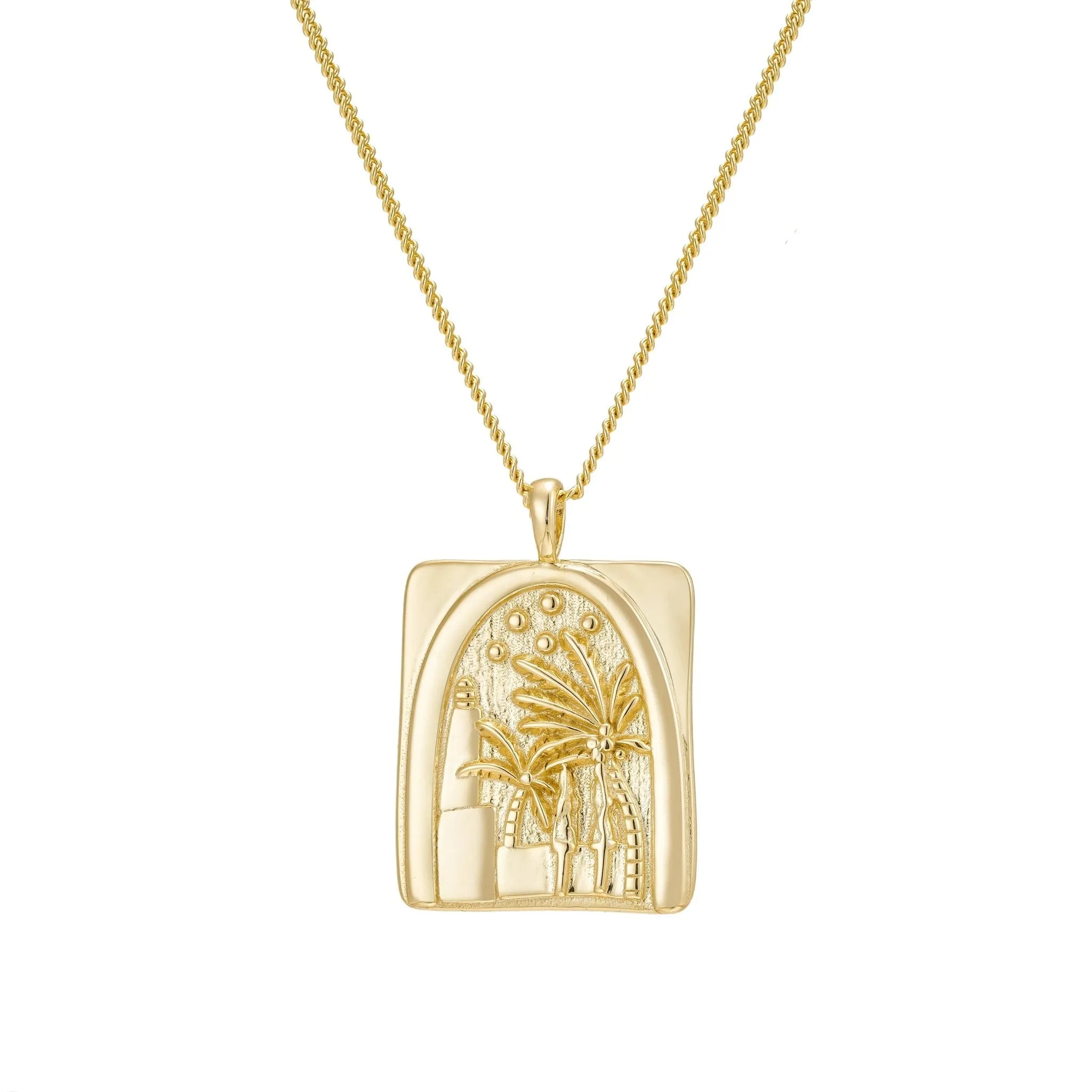 Palm Tree Oasis Pendant Necklace