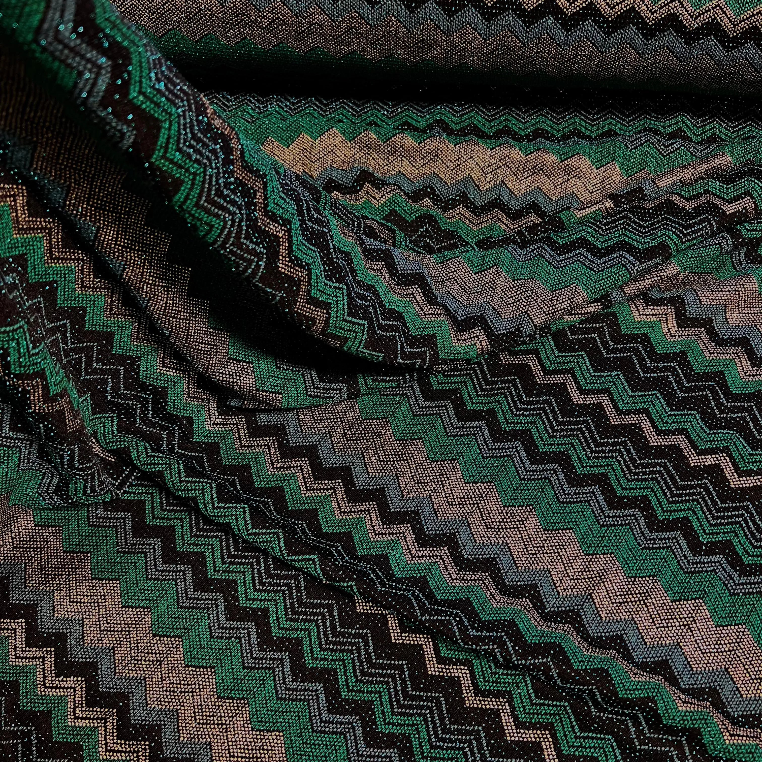 Party Chevron | Metallic Lurex Glitter Jersey