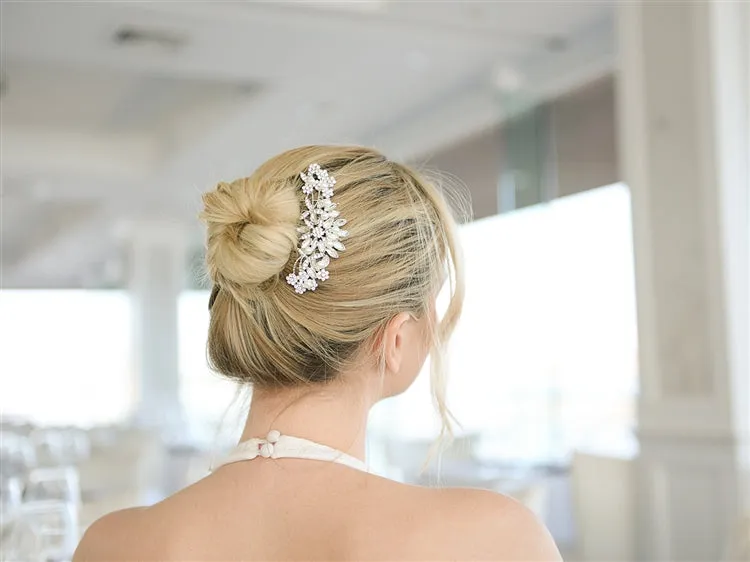 Pearl, Crystal & Lucite Sunburst Hair Comb