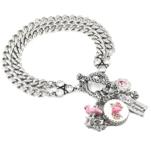Pink Flamingo Crystal Bracelet