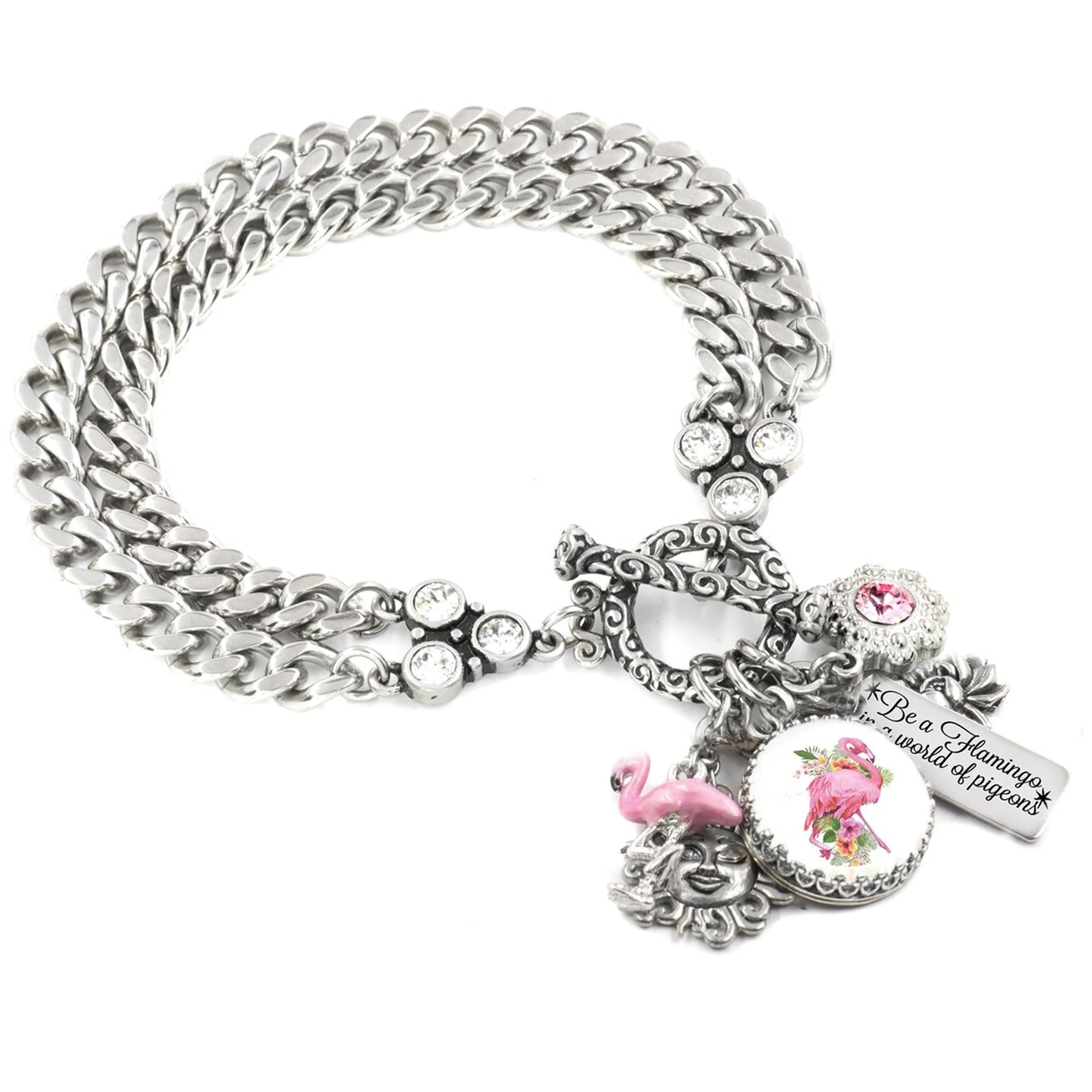 Pink Flamingo Crystal Bracelet
