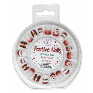 Pink Poppy Christmas Press On Nails