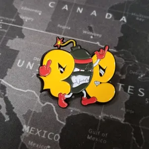 Poe Illy "F- You" Orange Bomb Throwie - Enamel Pin
