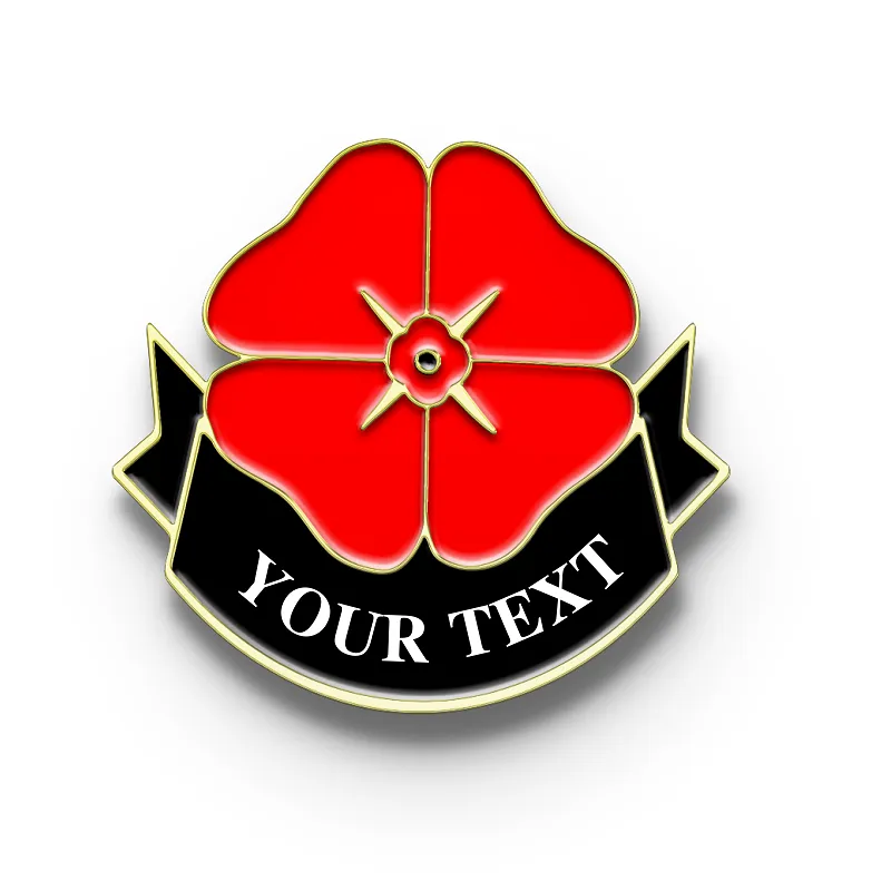 Poppy Pin with Custom Remembrance Text