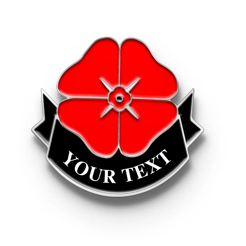 Poppy Pin with Custom Remembrance Text