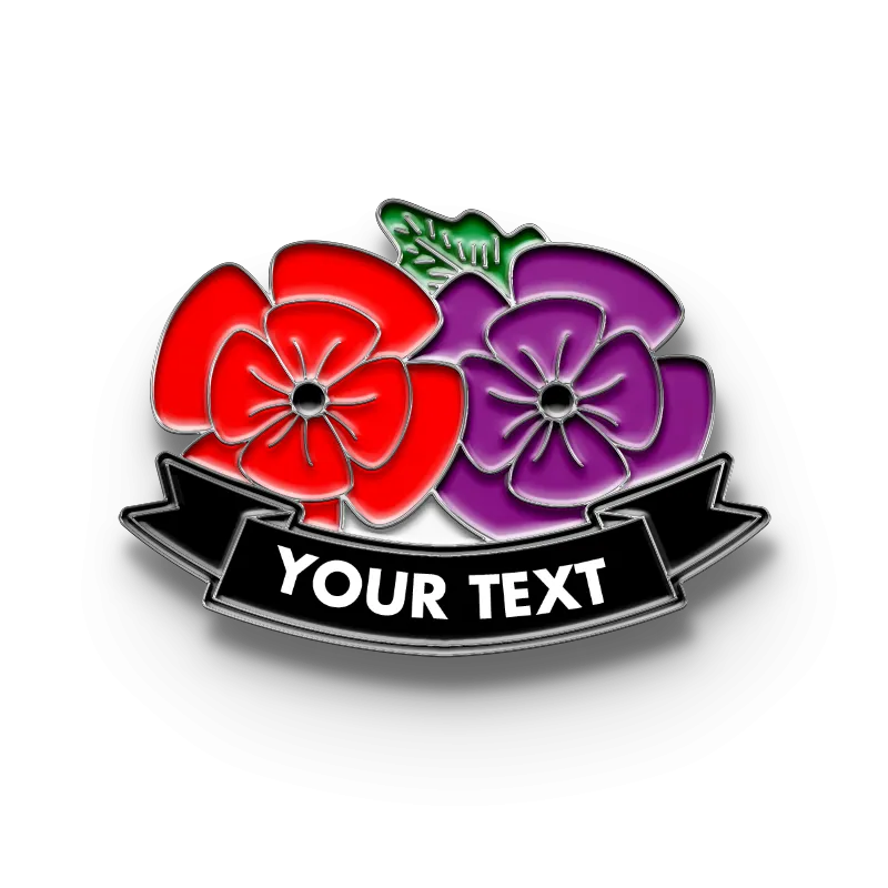 Poppy Pin with Custom Remembrance Text