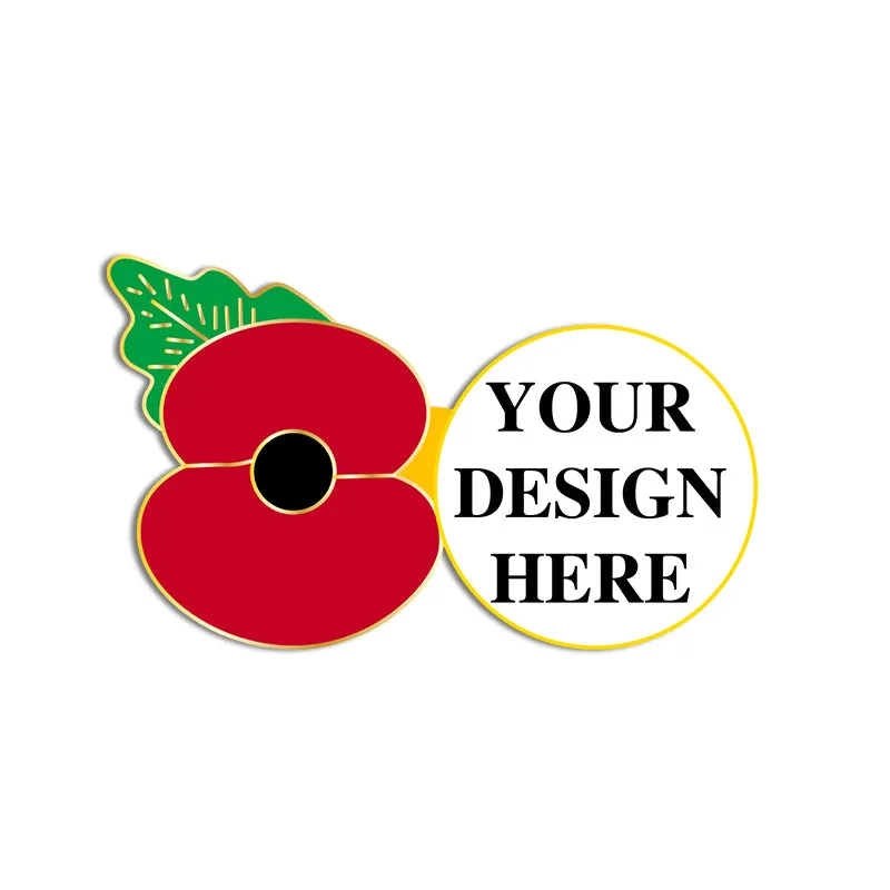Poppy Pin with Custom Right Round Logo