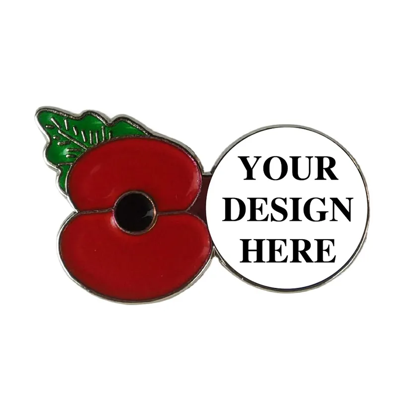 Poppy Pin with Custom Right Round Logo