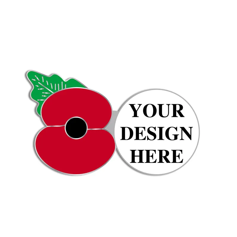 Poppy Pin with Custom Right Round Logo