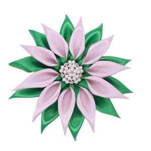 “Pretty 💕💚 Soft” Ribbon Brooch- Cluster Pearl