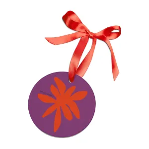 Purple & Red Acrylic Ornament with Ribbon by Shelbi Nicole