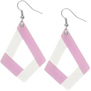 Purple Triangular Glitter Earrings