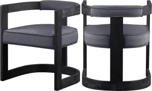 Regency Grey Velvet Dining Chair