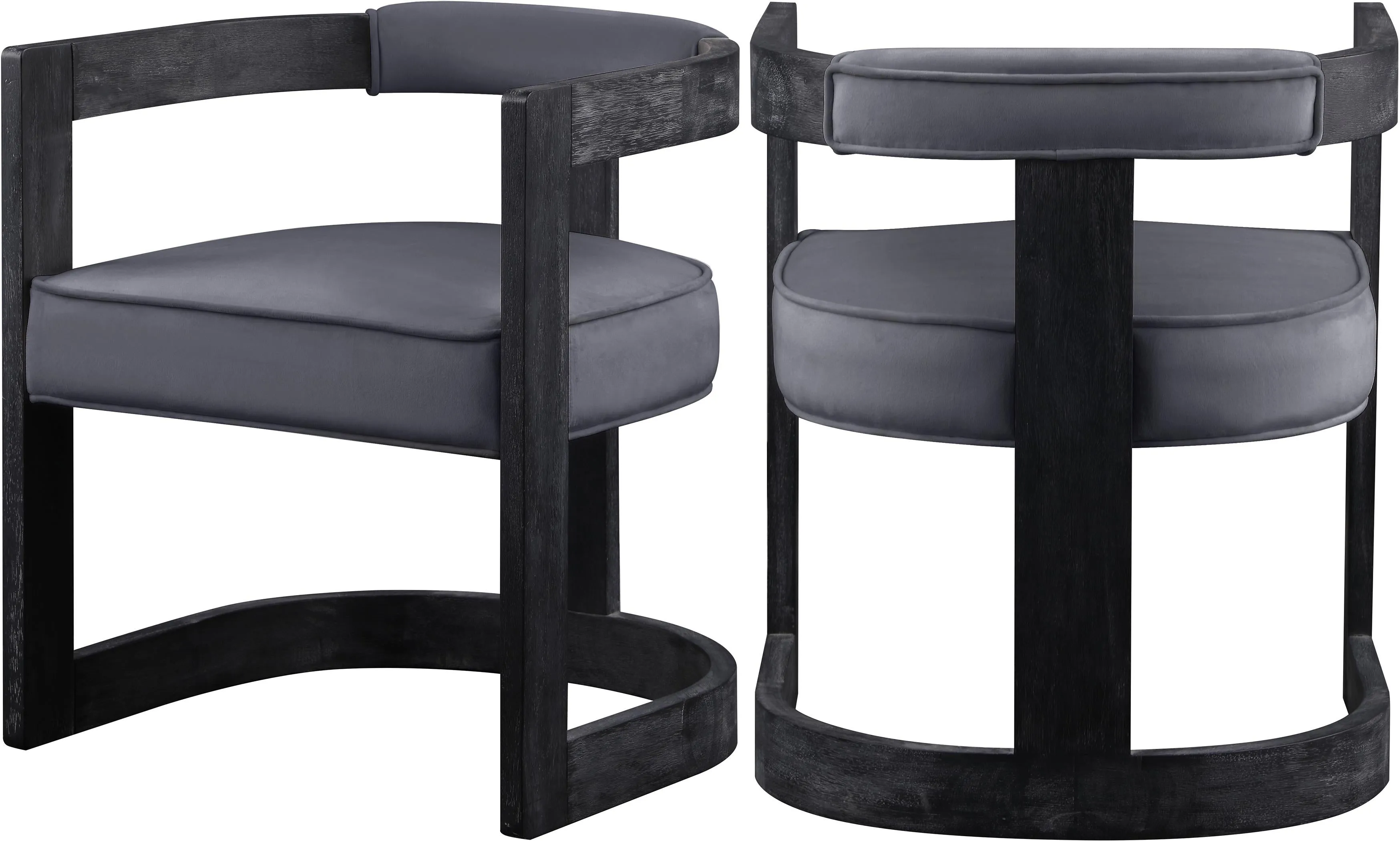 Regency Grey Velvet Dining Chair