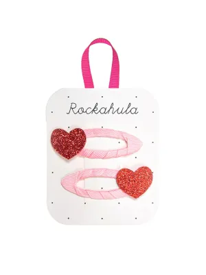Rockahula Love Heart Glitter Clips