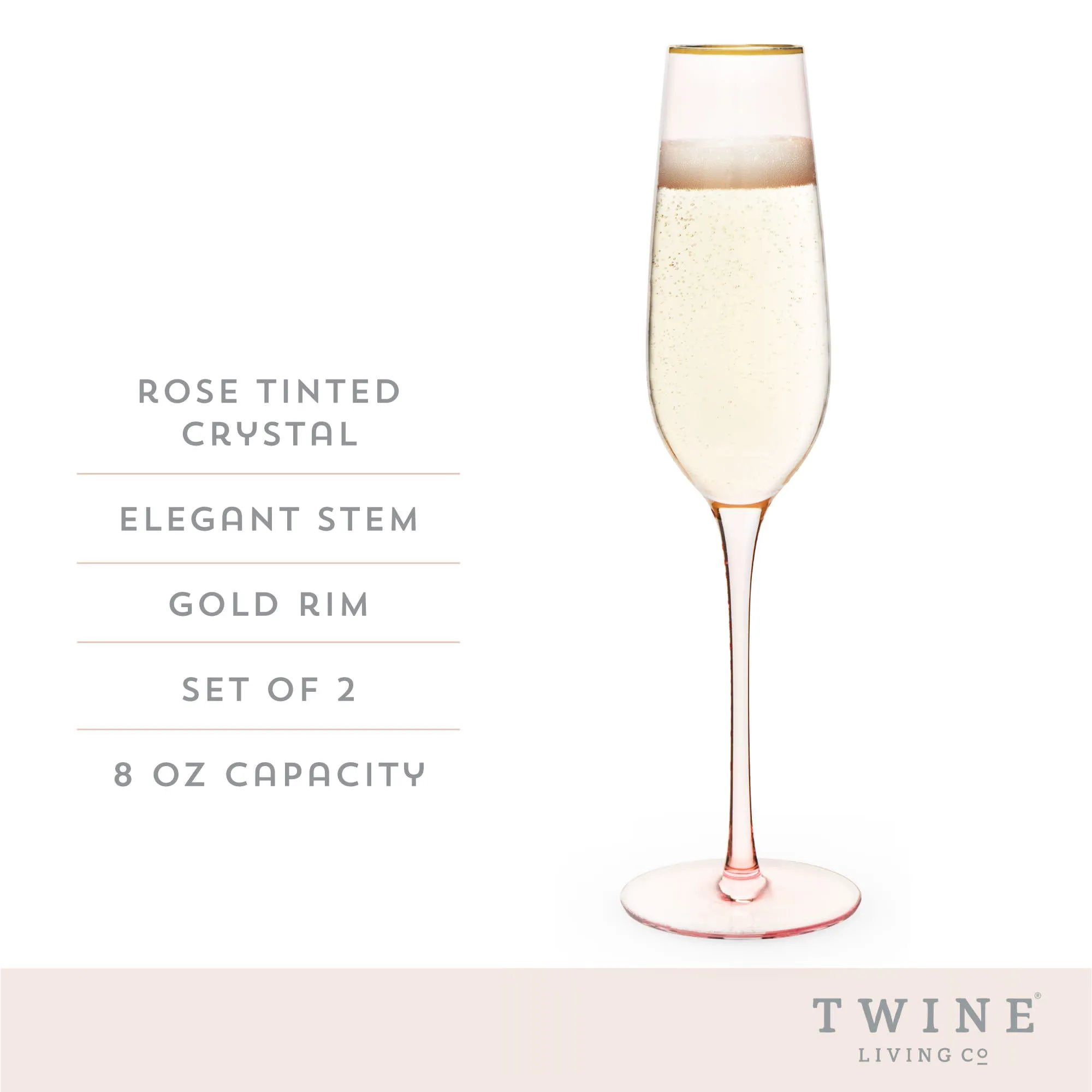 ROSE CRYSTAL CHAMPAGNE FLUTE