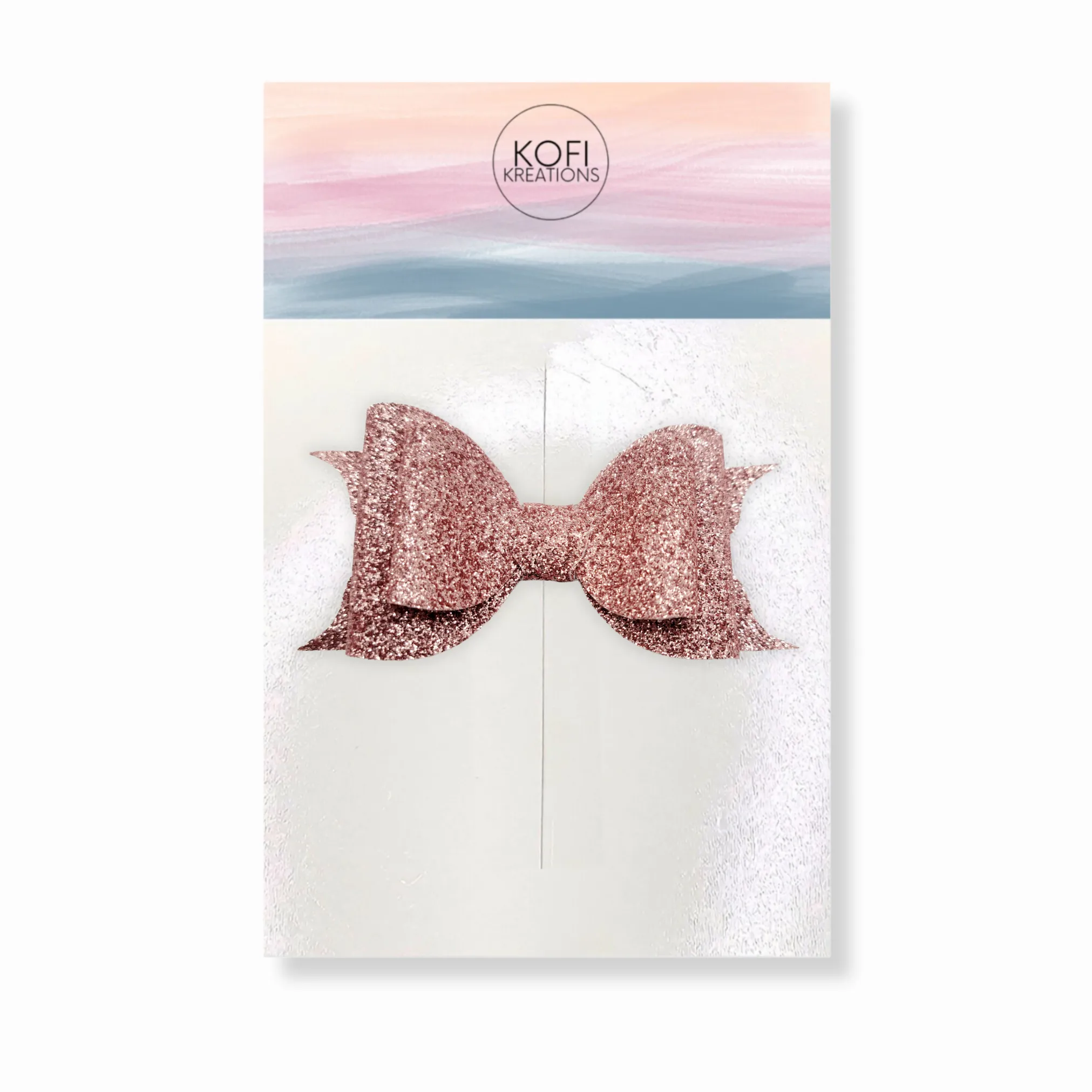 Rose Glitter Hair Bow