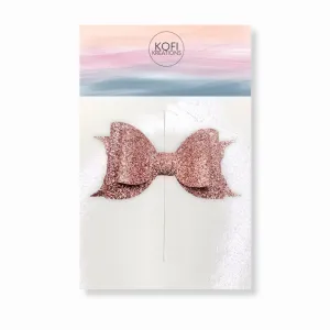 Rose Glitter Hair Bow