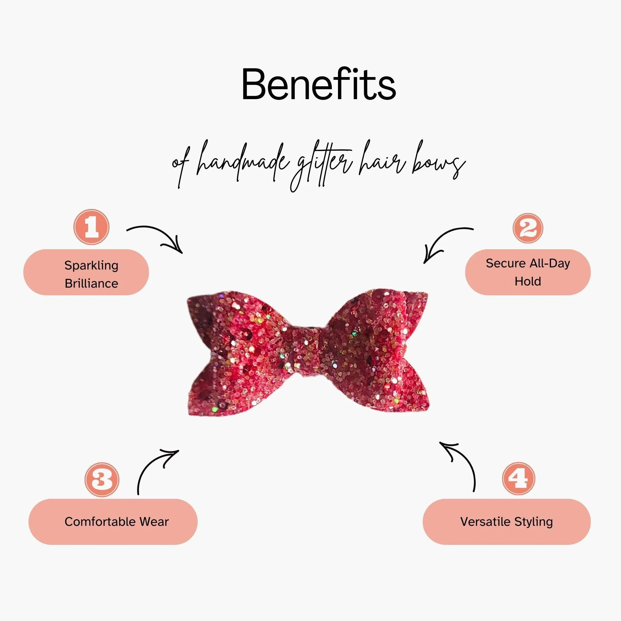 Rose Glitter Hair Bow