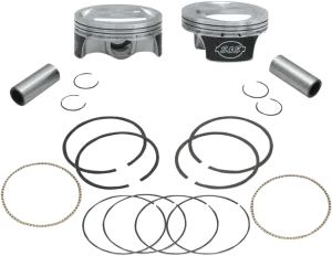 S&S Cycle 106-0433 Forged Piston Kit - Standard Bore 3-7/8in.,  .005in.