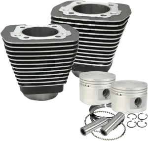 S&S Cycle 910-0182 3 1/2in. Bore Cylinder and Piston Kit - Wrinkle Black