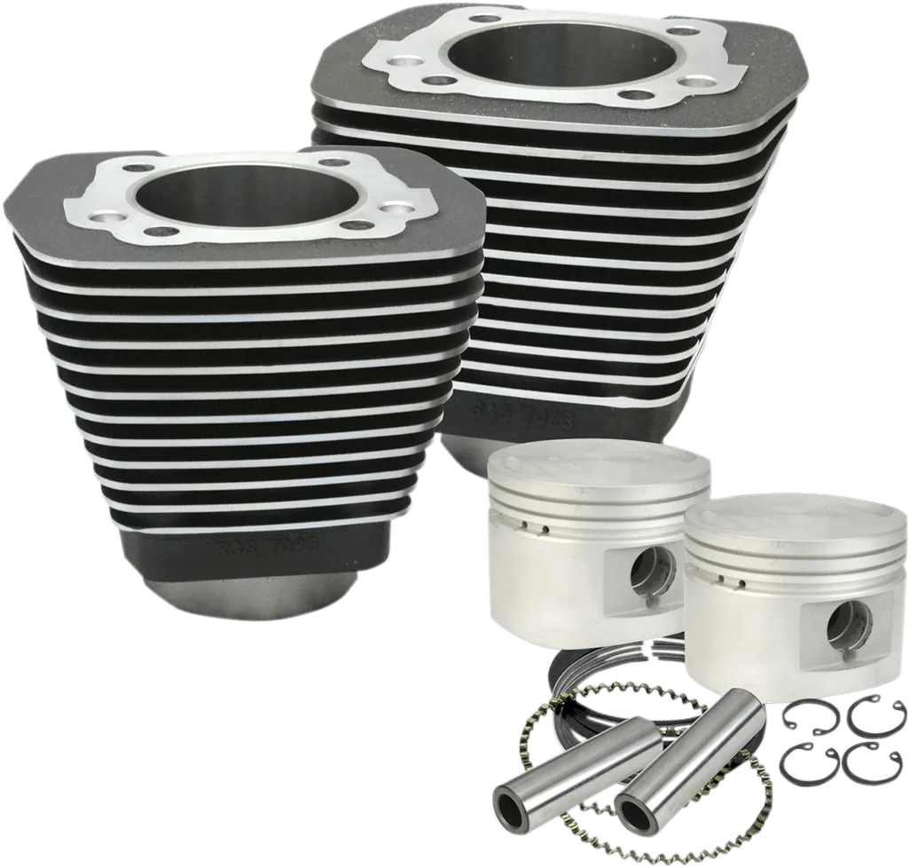 S&S Cycle 910-0182 3 1/2in. Bore Cylinder and Piston Kit - Wrinkle Black