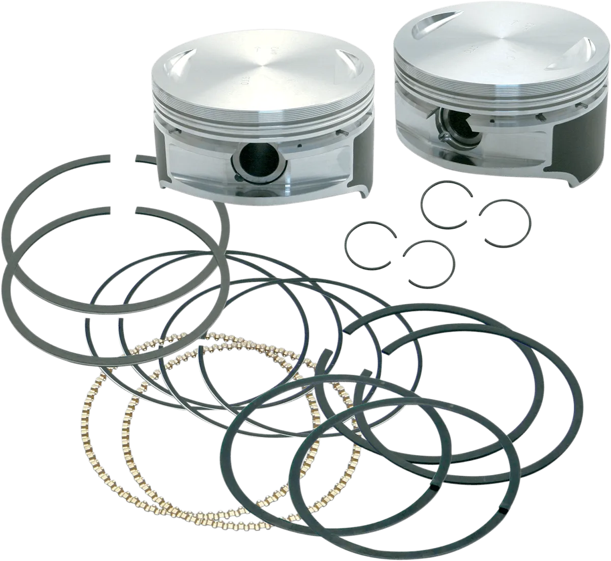S&S Cycle 92-1214 Forged Piston Kit for 106ci. Stroker Kit - Standard Bore 3 7/8in. - .005in. Oversized