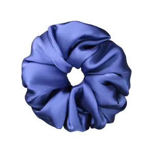 Satin Charmeuse Medium Blue Scrunchie