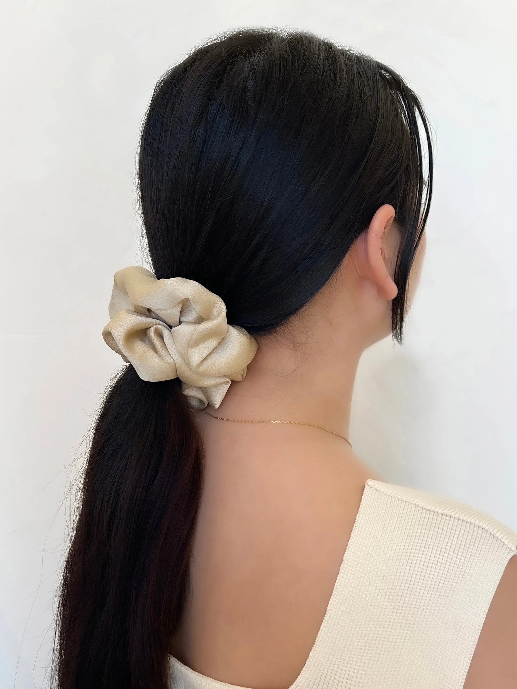 Satin Medium Gold Scrunchie