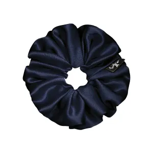 Satin Medium Navy Scrunchie