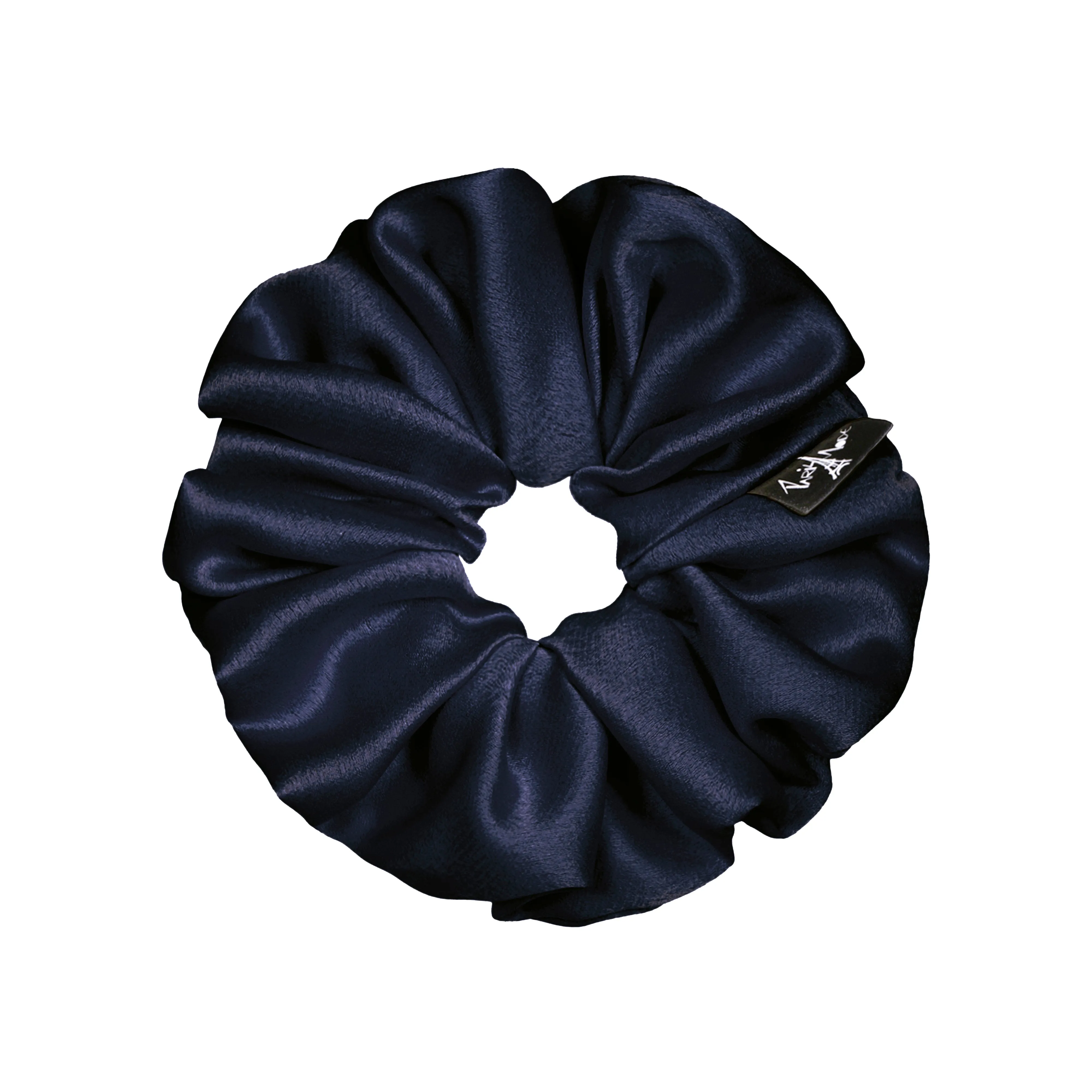 Satin Medium Navy Scrunchie