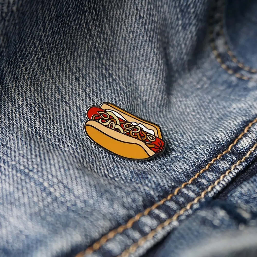 Seattle: Cream Cheese Style Hot Dog Lapel Enamel Pin