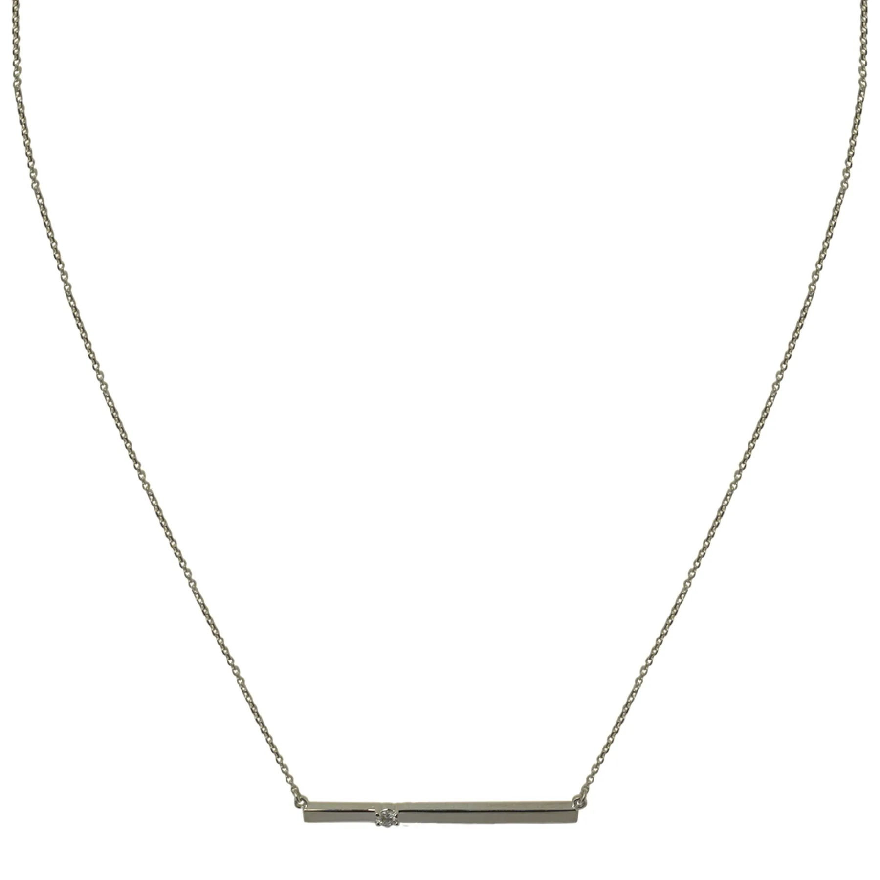 Seven Mile Single Diamond Bar Necklace