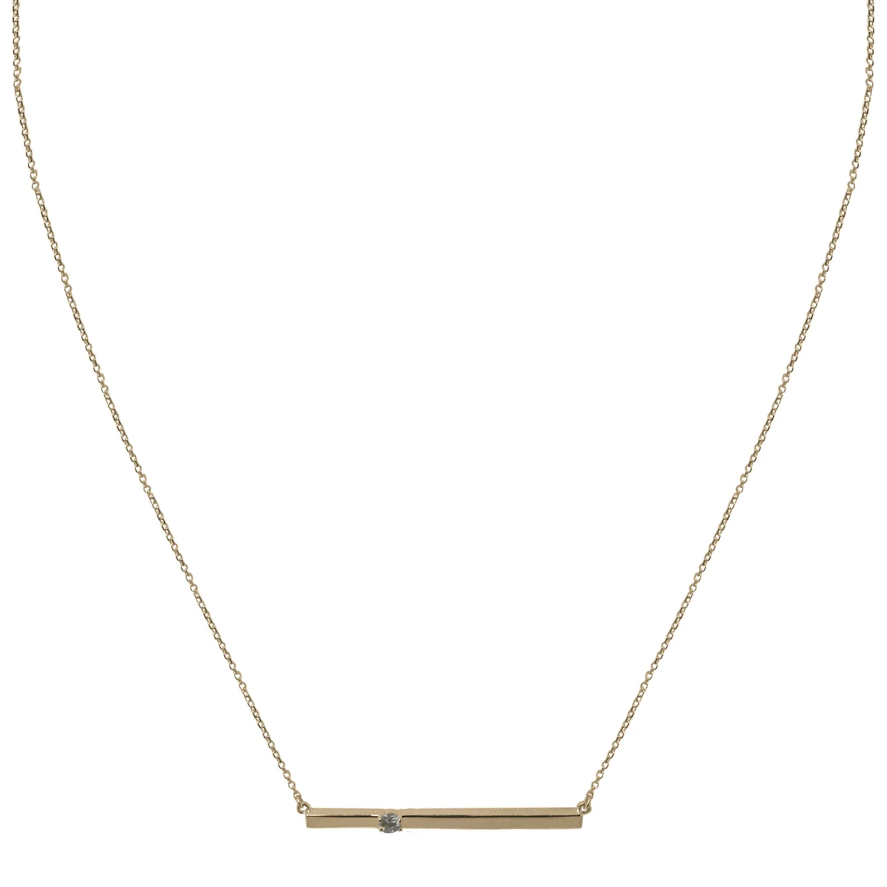 Seven Mile Single Diamond Bar Necklace