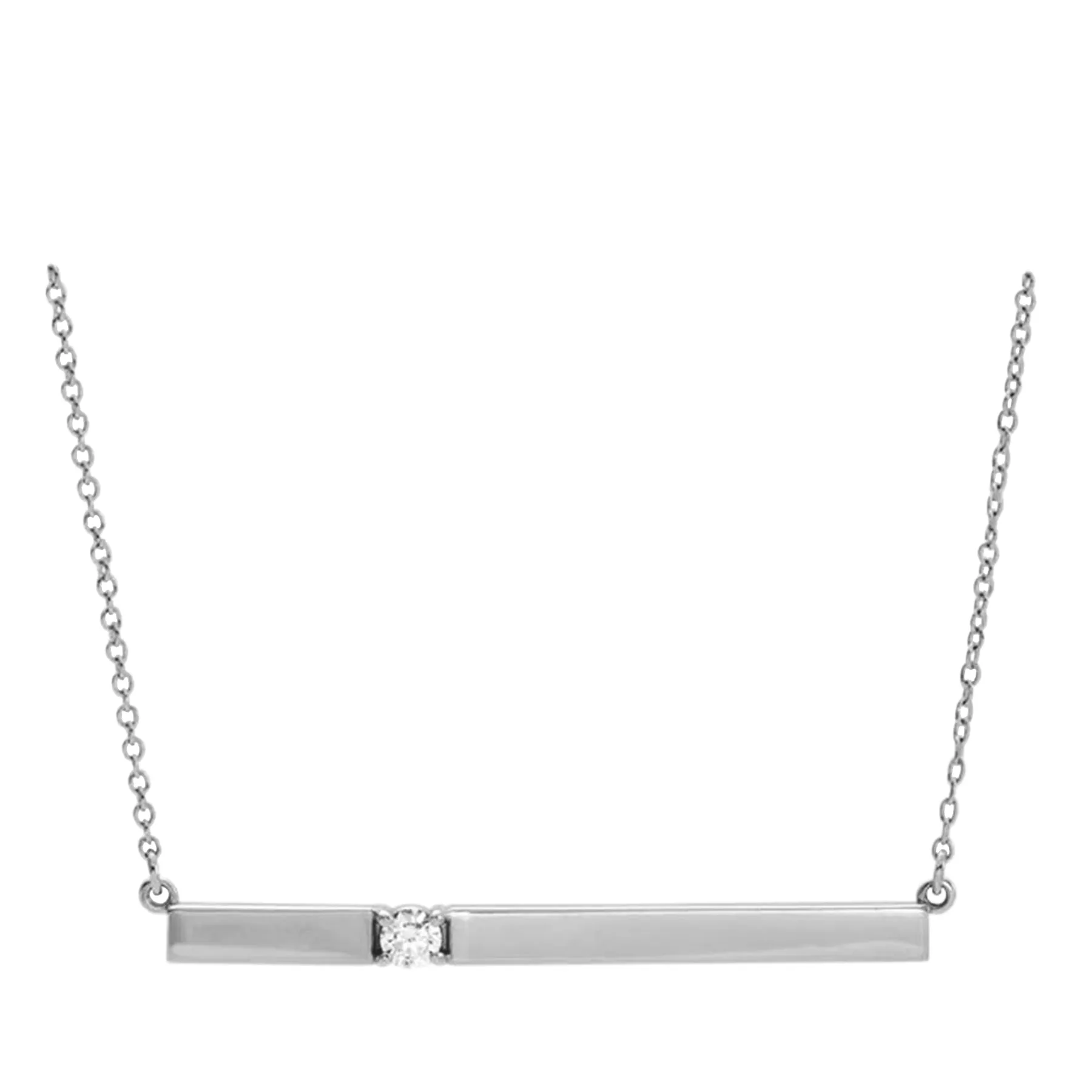 Seven Mile Single Diamond Bar Necklace