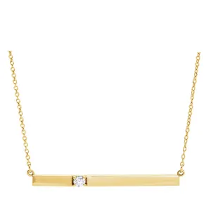 Seven Mile Single Diamond Bar Necklace