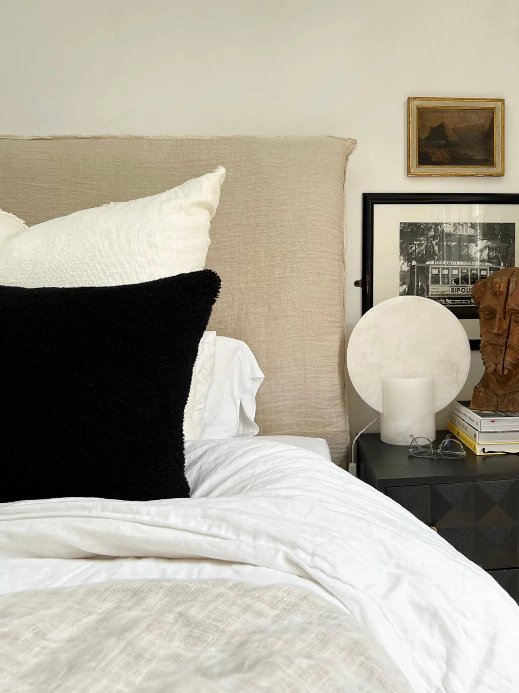 Shearling square(ish) pillow in black