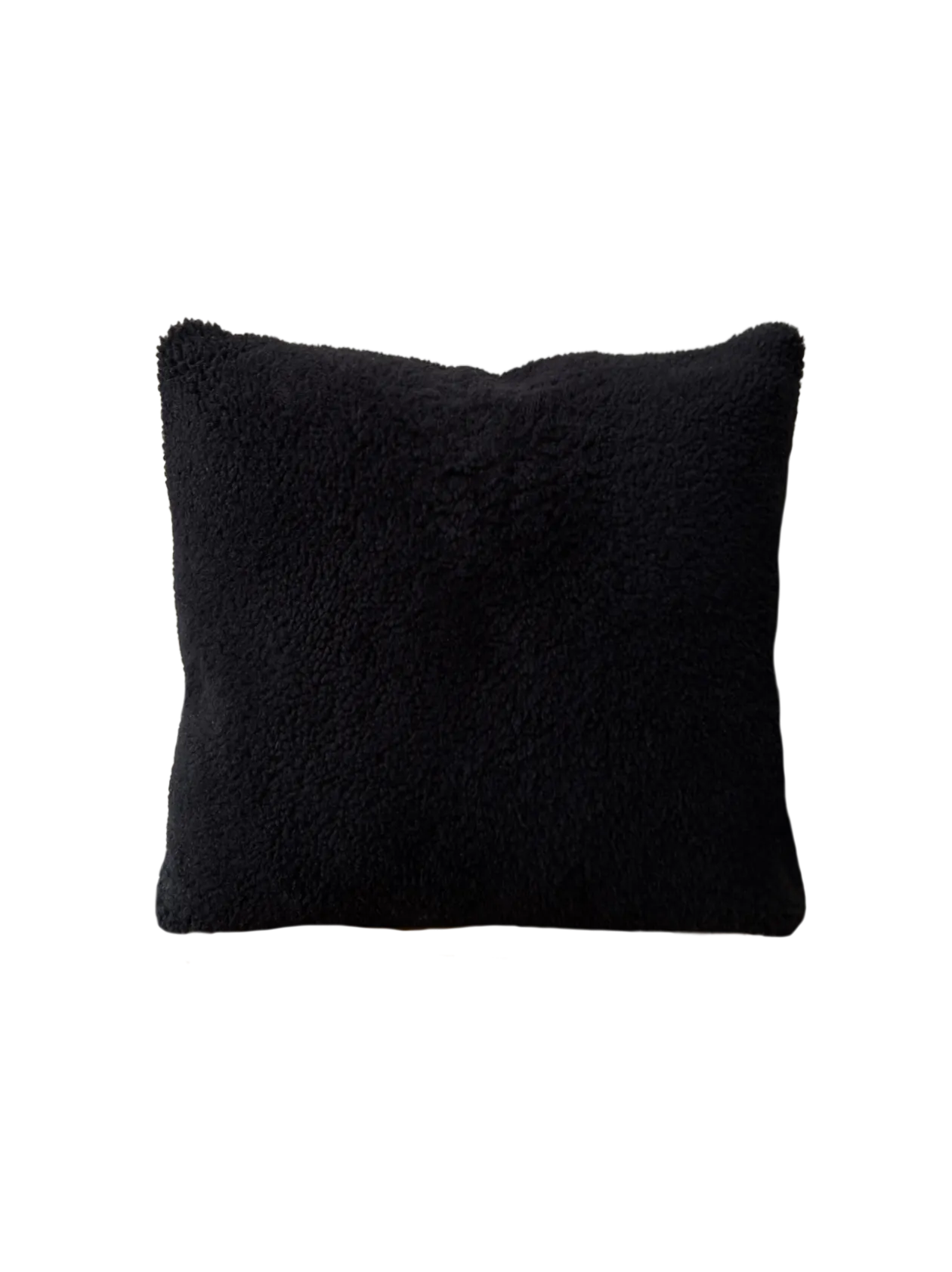 Shearling square(ish) pillow in black