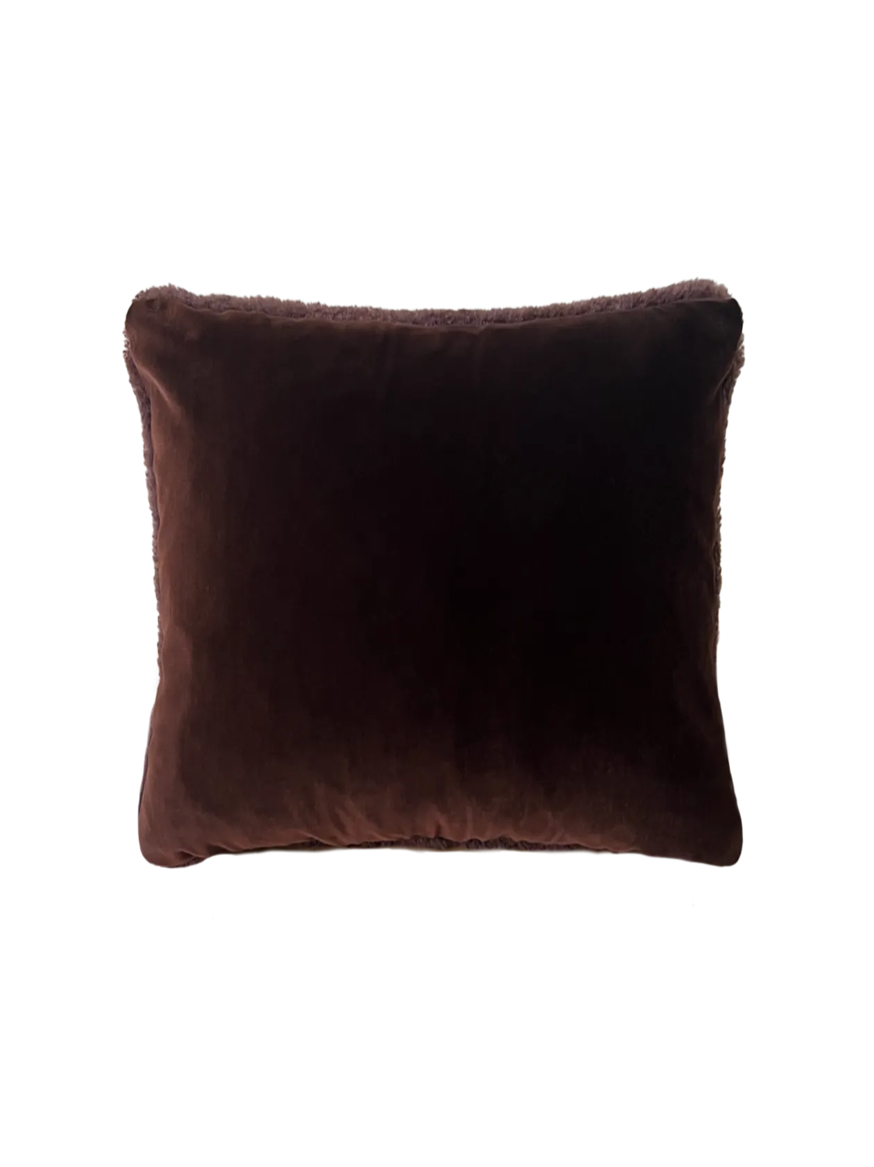 Shearling square(ish) pillow in chocolate