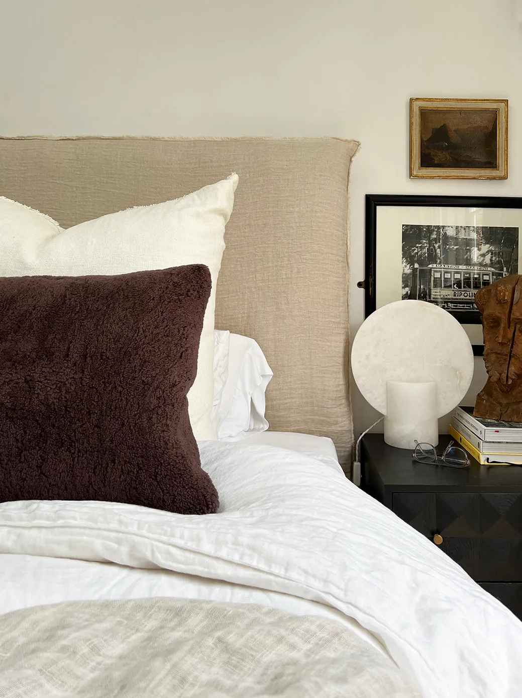 Shearling square(ish) pillow in chocolate