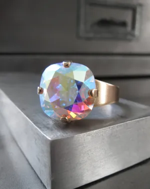 SHIMMER GOLD - Sparkling Ring with AB Crystal
