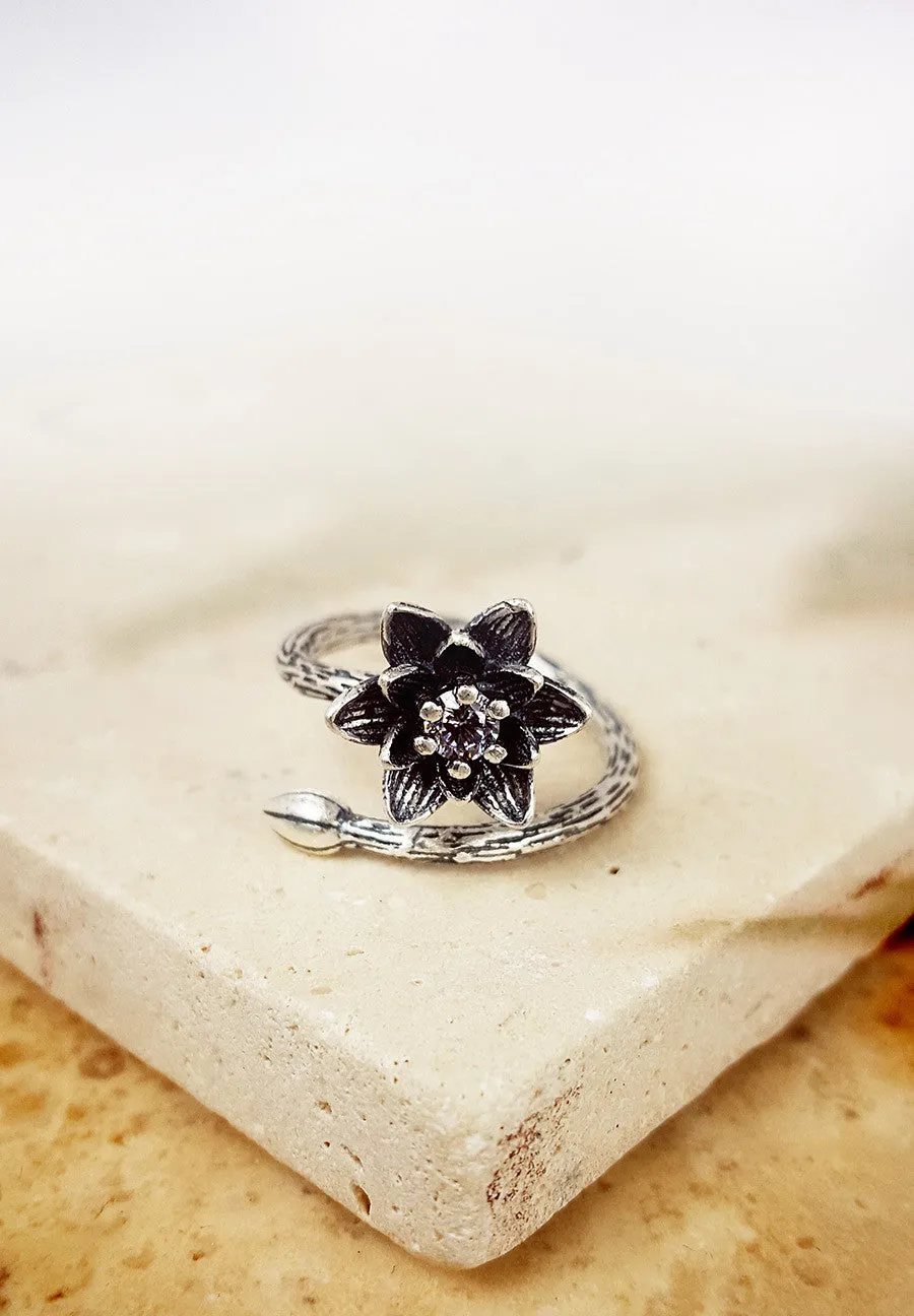 Shimmering Lotus Bloom Ring
